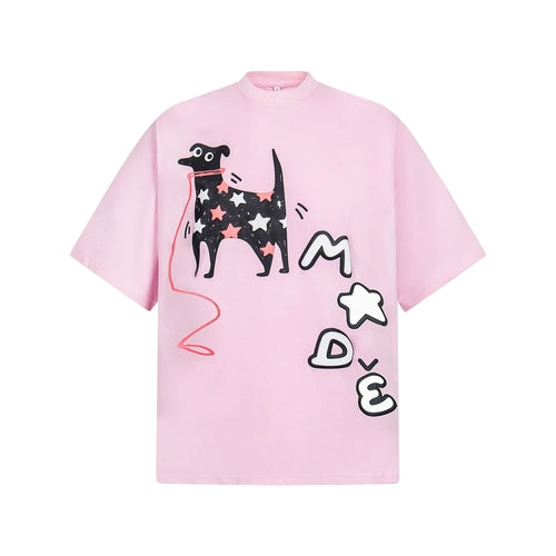 Herren Oversized T-Shirt mit Hunde-Motiv
