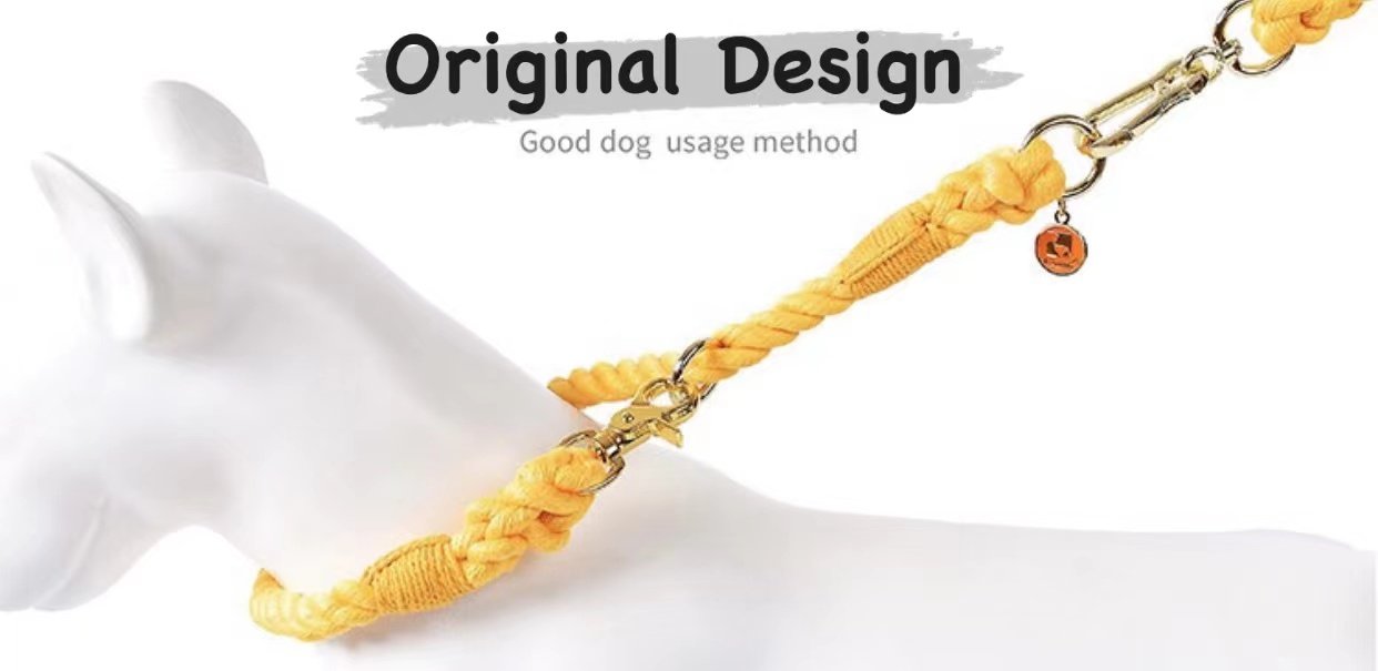 Baumwoll-Seil-Halsband mit Goldkette – Sunset
