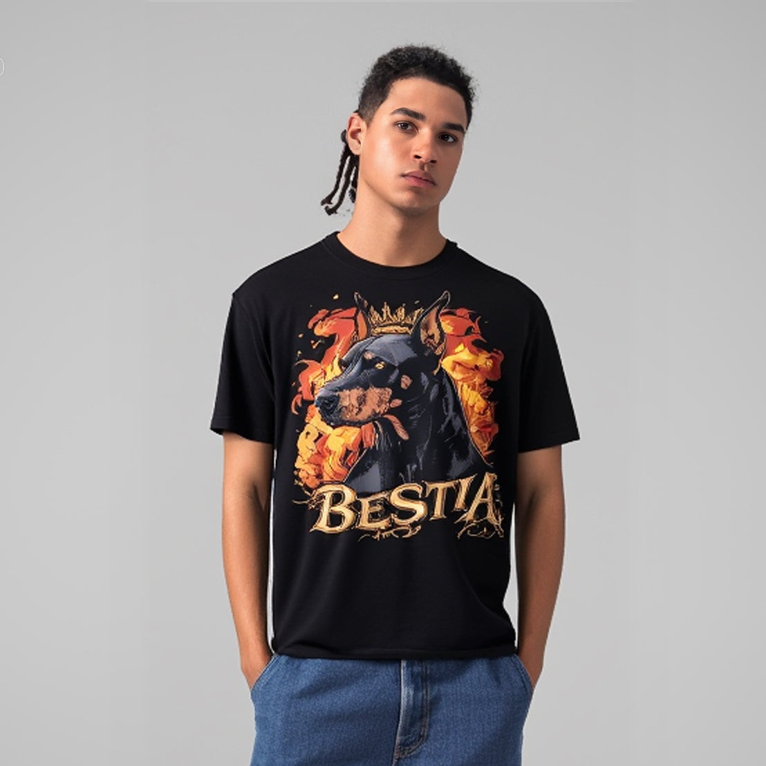 Doberman T-Shirt Schwarz – Hunde-Motiv