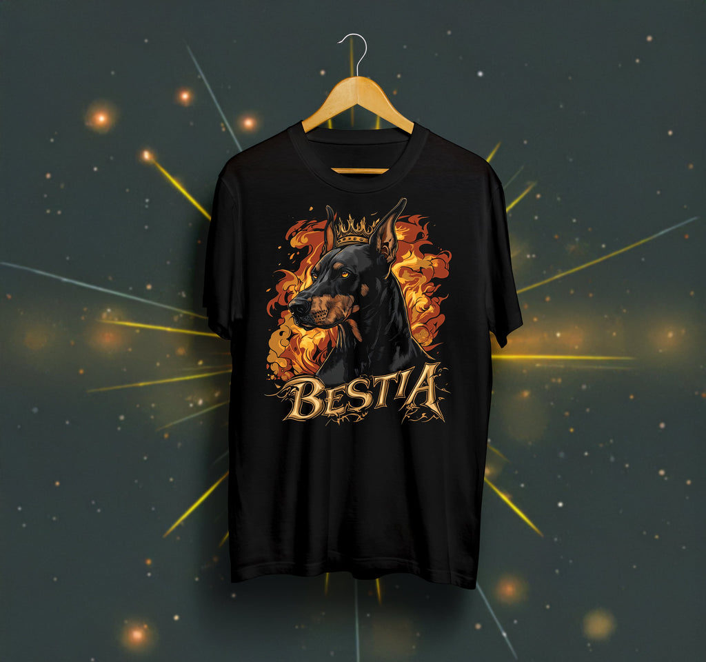 Doberman T-Shirt Schwarz – Hunde-Motiv
