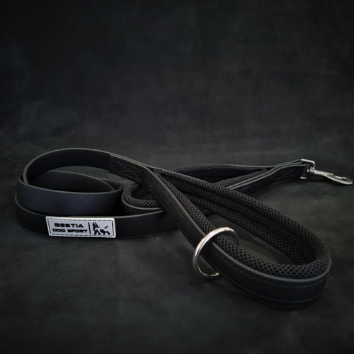 Bestia Dog Sport Doppelgriff-Leine Schwarz