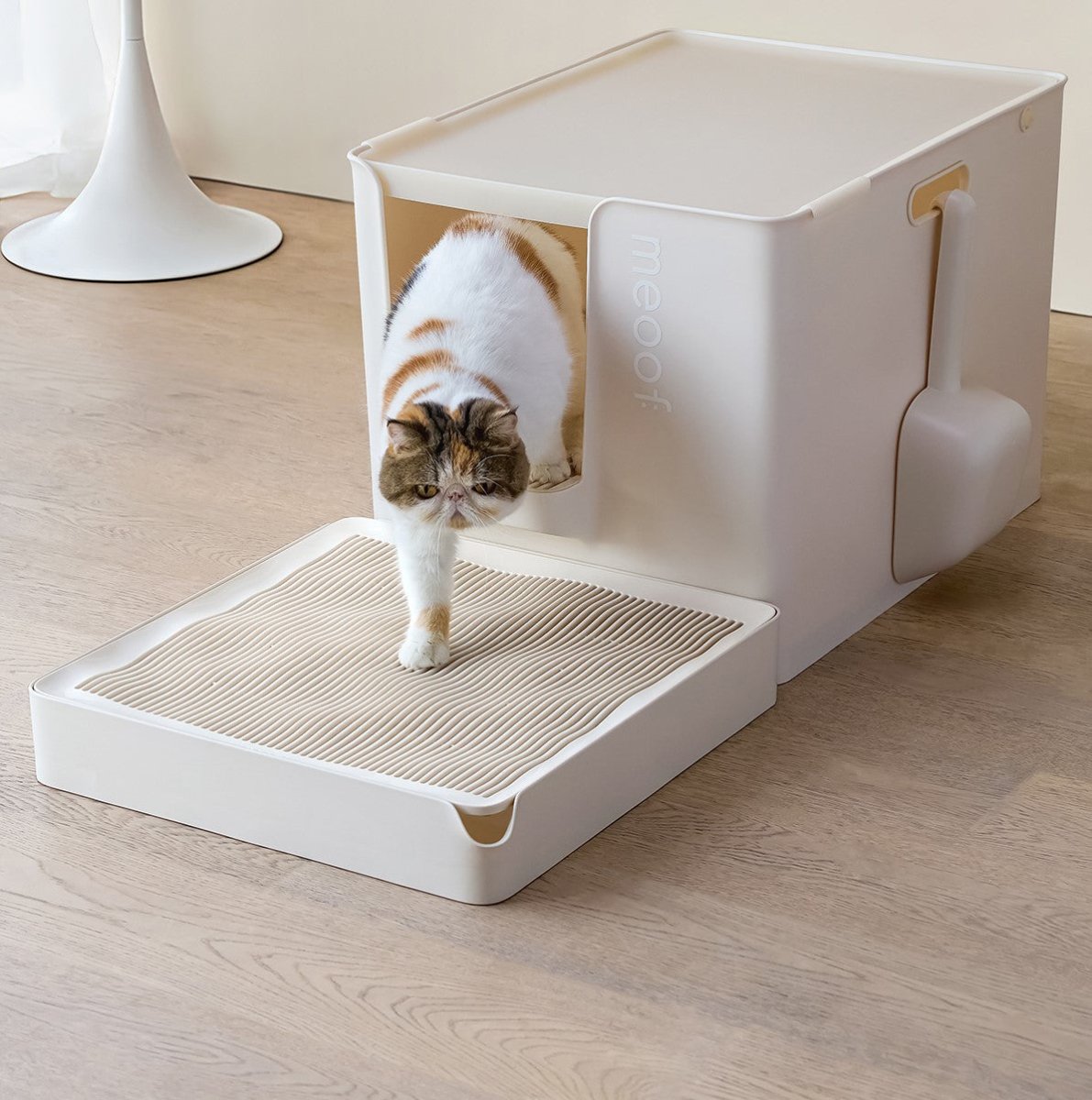 Gebogene Wellen-Katzenstreu-Matte mit rutschfester Unterseite – Meoof